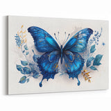 Exquisite Blue Butterfly Wall Art - Detailed Canvas Print & Decor