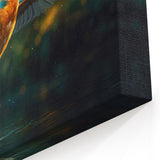 Kingfisher in Flight Wall Art - Vibrant Tropical Birds Canvas Print Decor