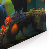 Toucans in Tropical Paradise Wall Art - Exotic Birds Canvas Print Decor