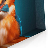 Vibrant Kingfisher Portrait Wall Art - Tropical Birds Canvas Print Decor