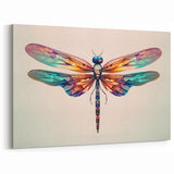 Dragonfly Wall Art - Vibrant Geometric Design - Dragonfly Canvas Print