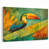 Colorful Tropical Toucan Wall Art - Vibrant Birds Canvas Print Decor