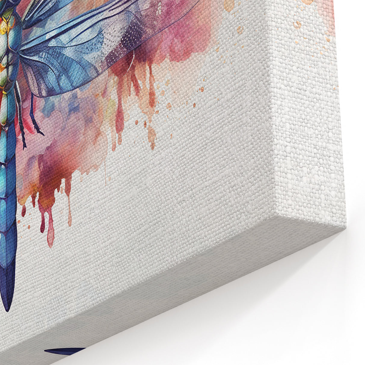 Dragonfly Wall Art - Floral Watercolor Elegance - Dragonfly Canvas Print