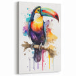 Watercolor Toucan Art Print - Vibrant Tropical Birds Canvas Wall Decor