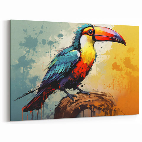 Exotic Tropical Birds Wall Art - Vibrant Wildlife Print Colorful Decor