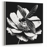 Dragonfly Framed Art - Black and White Nature Canvas & Print Decor