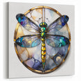 Dragonfly Wall Art - Luxurious Stained Glass Design - Dragonfly Canvas Print