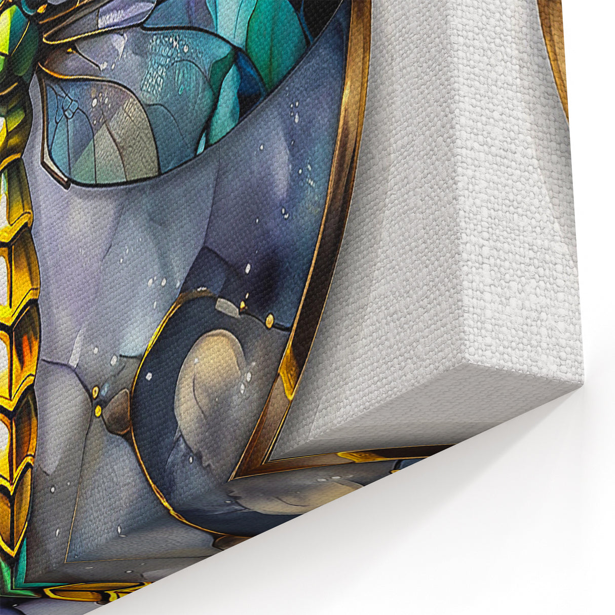 Dragonfly Wall Art - Luxurious Stained Glass Design - Dragonfly Canvas Print
