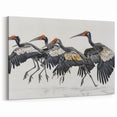 Elegant Black-and-White Cranes Wall Art - Exotic Bird Print Nature Decor