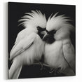 Monochrome Lovebirds Wall Art - Black and White Bird Print Elegant Decor