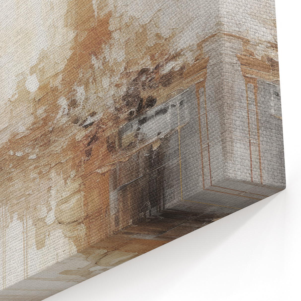 Modern Abstract Wall Art – Serene Urban Landscape in Neutral Hues