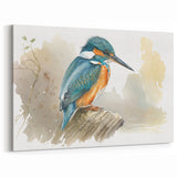 Serene Kingfisher Wall Art - Tranquil Bird Print Nature Decor