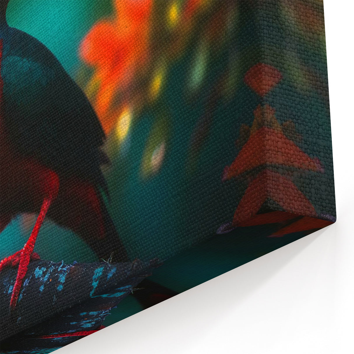Vivid Tropical Bird Wall Art - Bold Red and Green Bird Print  Exotic Decor