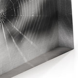 Spider Web Art - Black & White Spider Wall Decor - Canvas & Framed Print