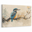 Artistic Kingfisher Wall Art - Soft Watercolor Bird Print | Elegant Decor