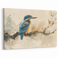 Artistic Kingfisher Wall Art - Soft Watercolor Bird Print | Elegant Decor