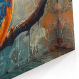 Colorful Tropical Bird Wall Art - Exotic Kingfisher Canvas Print - Framed Art