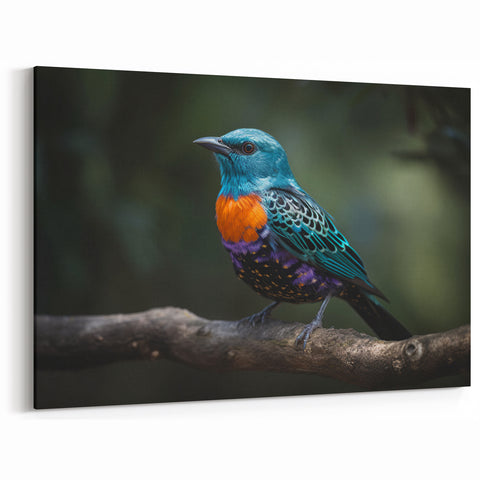 Vibrant Tropical Bird Wall Art - Multicolor Exotic Bird Canvas Print - Framed Art