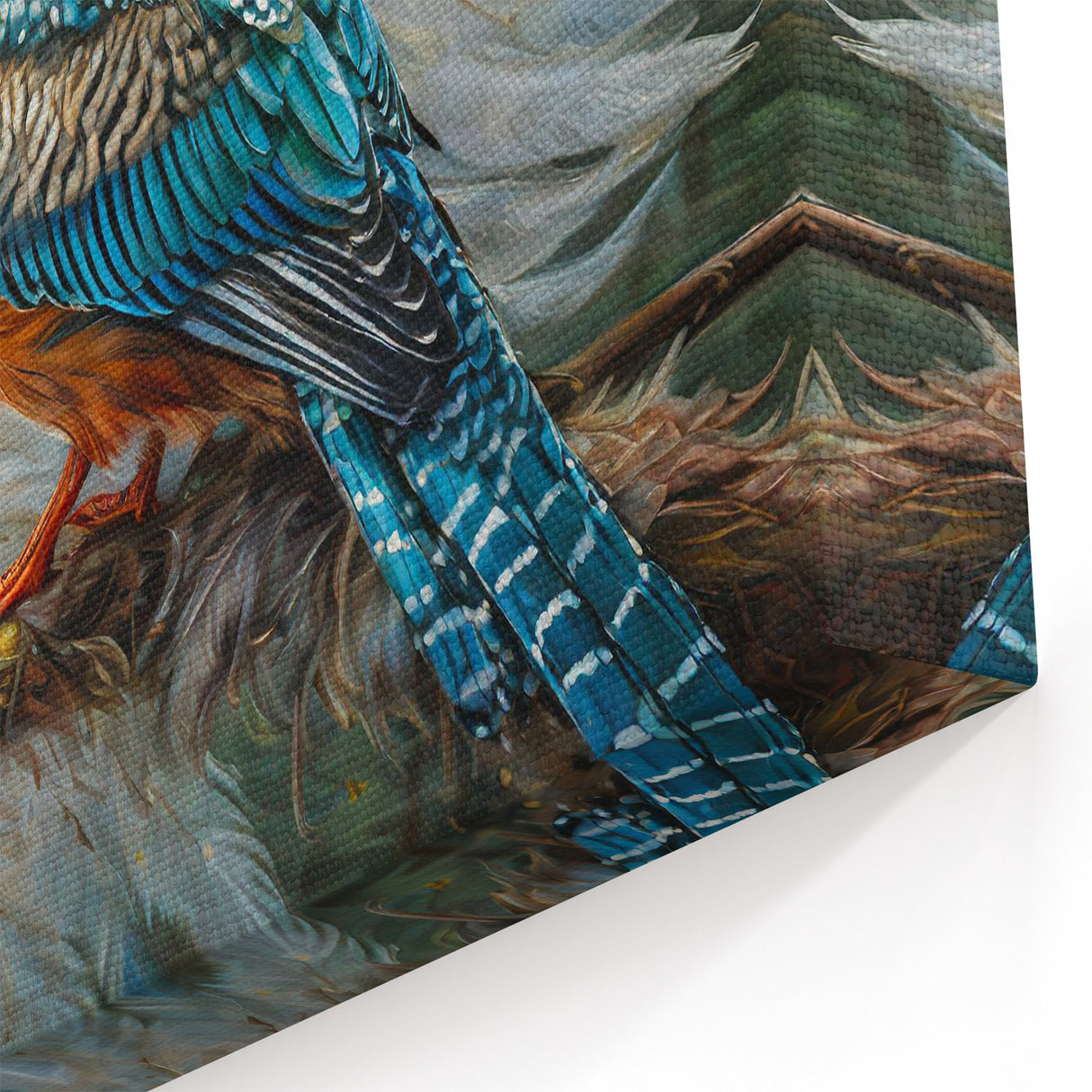 Elegant Kingfisher Wall Art - Serene Tropical Bird Canvas Print - Framed Art