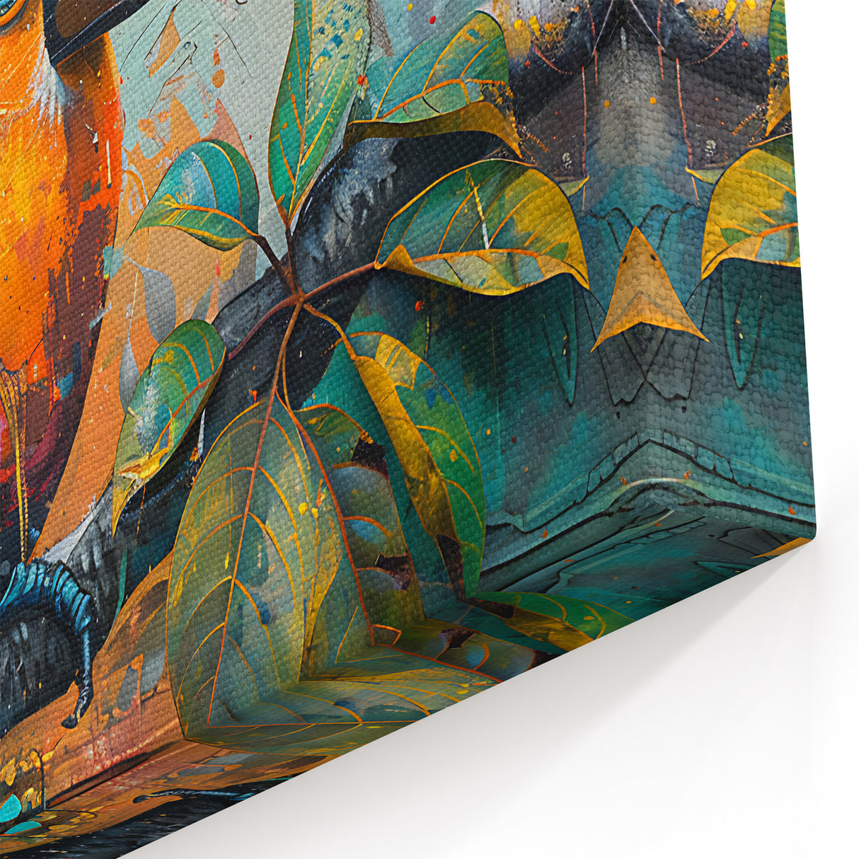 Abstract Toucan Wall Art - Colorful Tropical Bird Canvas Print - Framed Art