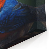 Vivid Red and Blue Bird Wall Art - Bold Tropical Bird Canvas Print