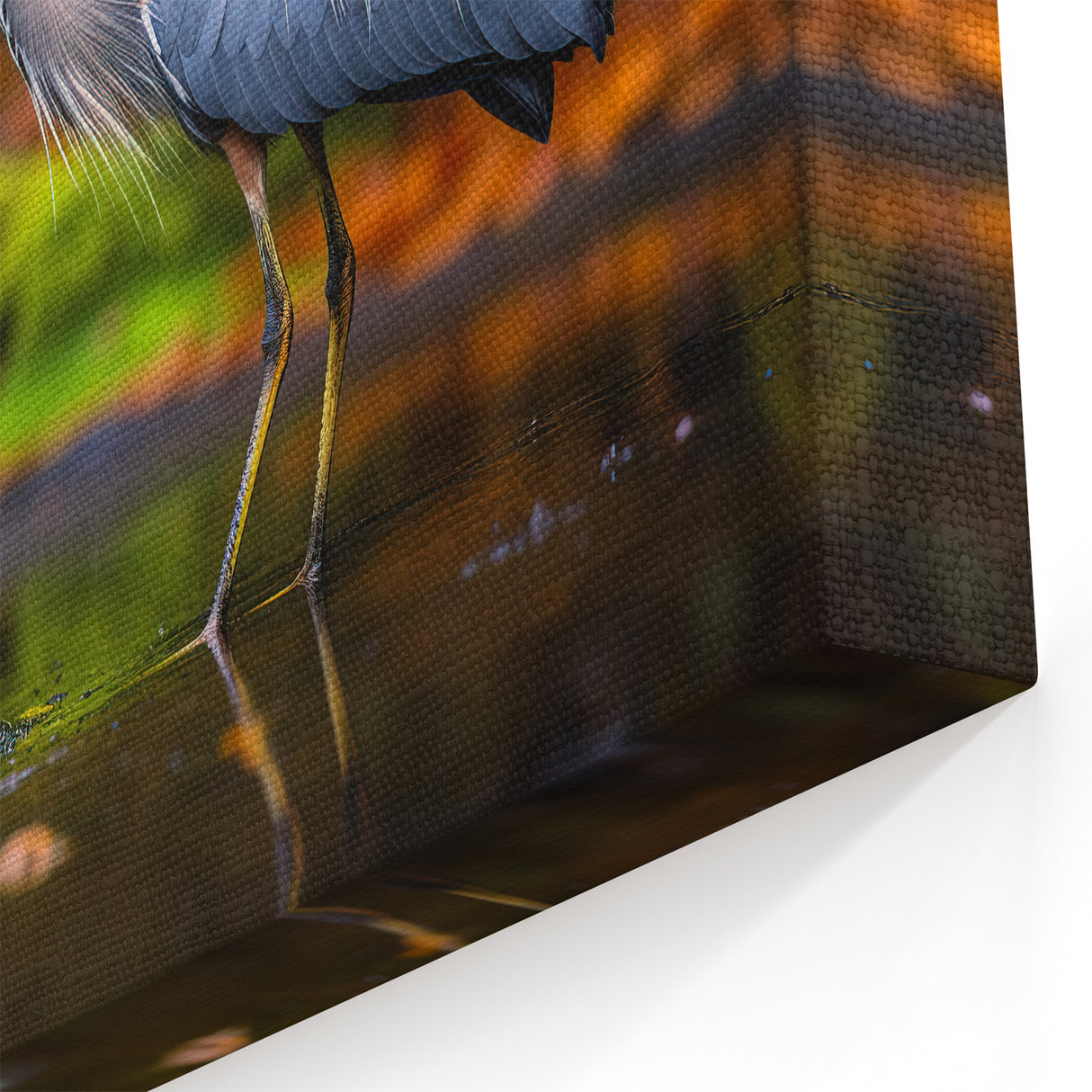 Elegant Heron Wall Decor - Vibrant Forest Scene in Canvas & Framed Prints