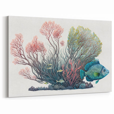 Coral Wall Art - Vibrant Marine Life Canvas Print & Framed Art Decor