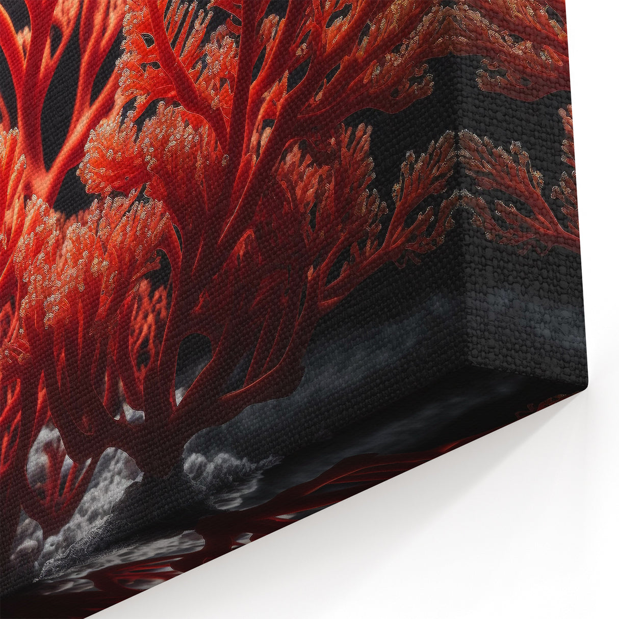 Coral Wall Art - Striking Red Coral Canvas Print & Framed Art Decor