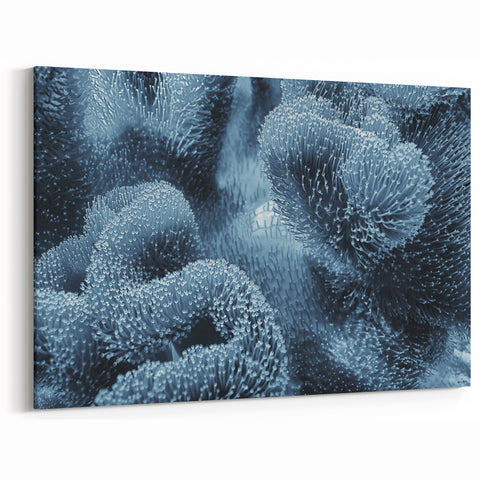 Coral Wall Art - Serene Blue Coral Canvas Print & Framed Art Decor
