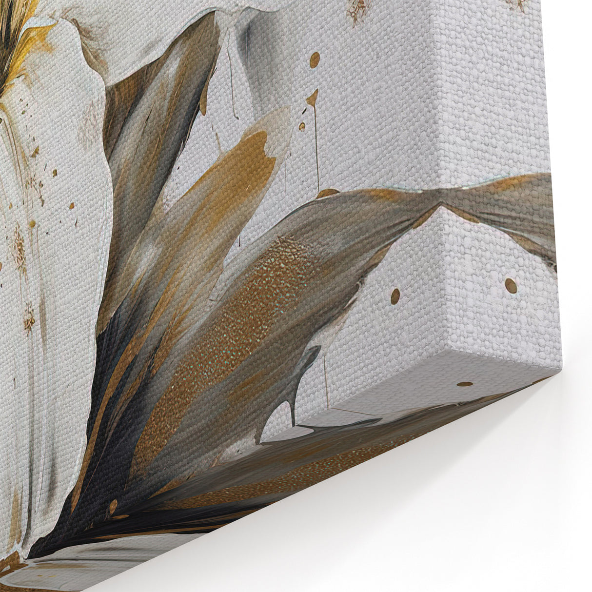 White Lily Abstract Line Art - Modern Floral Strokes Canvas Print