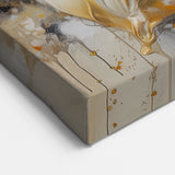 Elegant Gold Lily Abstract Floral Canvas - Modern Floral Wall Decor