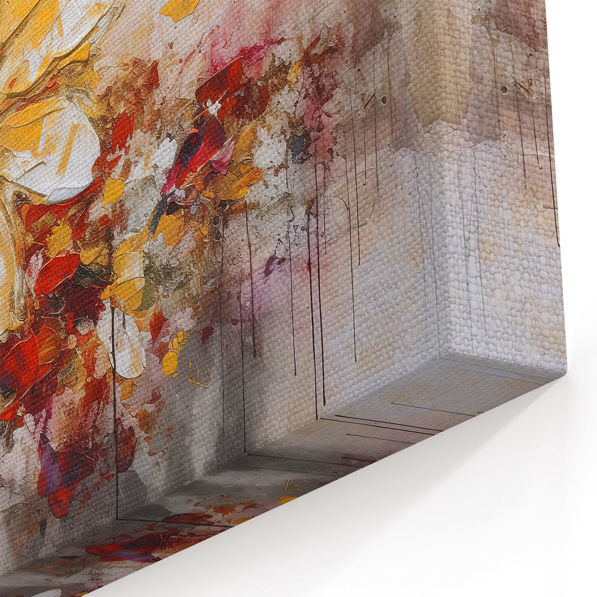 Vibrant Yellow Daisy Abstract Floral Canvas - Contemporary Flower Art