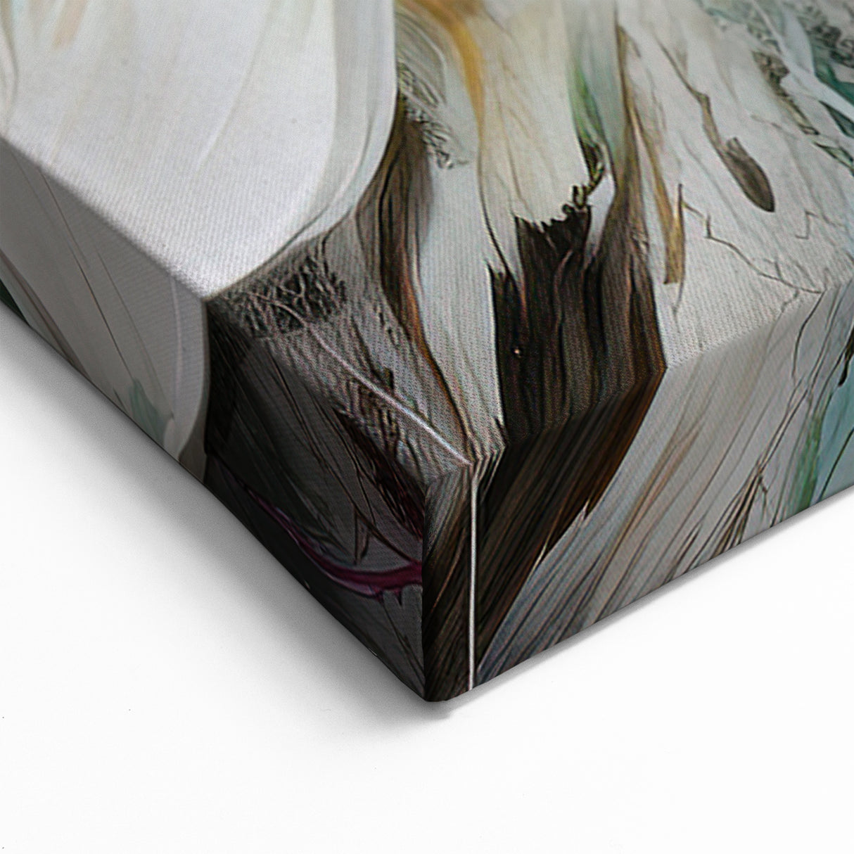 Luxurious White Lily Abstract Canvas - Modern Botanical Wall Art