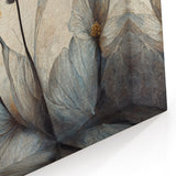 Ethereal Blue and Beige Floral Canvas - Modern Abstract Botanical Art