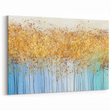 Golden Rain Abstract Floral Canvas - Contemporary Wall Art