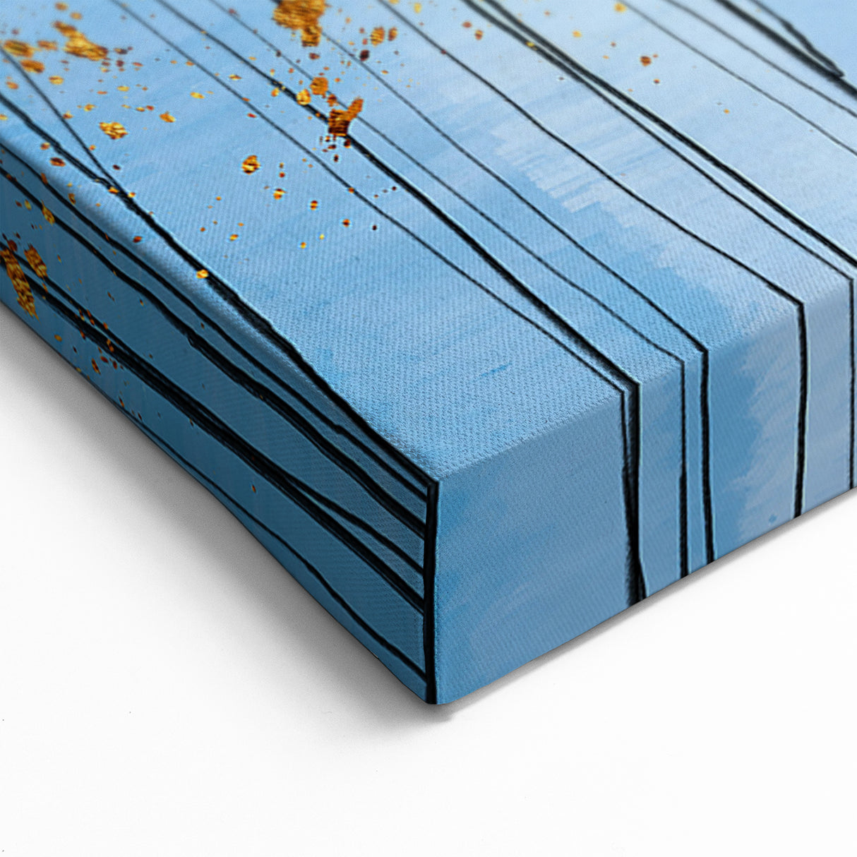 Golden Rain Abstract Floral Canvas - Contemporary Wall Art