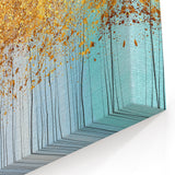 Golden Rain Abstract Floral Canvas - Contemporary Wall Art