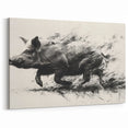 Dynamic Pig Wall Art - Running Pig Canvas Print Wildlife Decor Idea