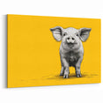 Bright Pig Wall Art - Bold Pig Canvas Print Modern Farmhouse Decor