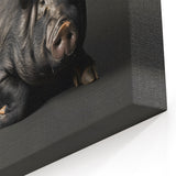 Realistic Pig Wall Art - Dark Pig Canvas Print Farmhouse Decor Idea