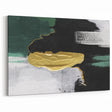 Geometric Strokes and Lines Abstract Art in Black, Green, and Gold