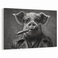 Cool Pig Wall Art - Rebel Pig Canvas Print Modern Decor Statement
