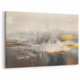 Modern Abstract Strokes Art in Neutral Tones with Subtle Gold Accents