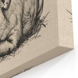 Rustic Pig Wall Art - Relaxed Pig Canvas Print Farmhouse Decor