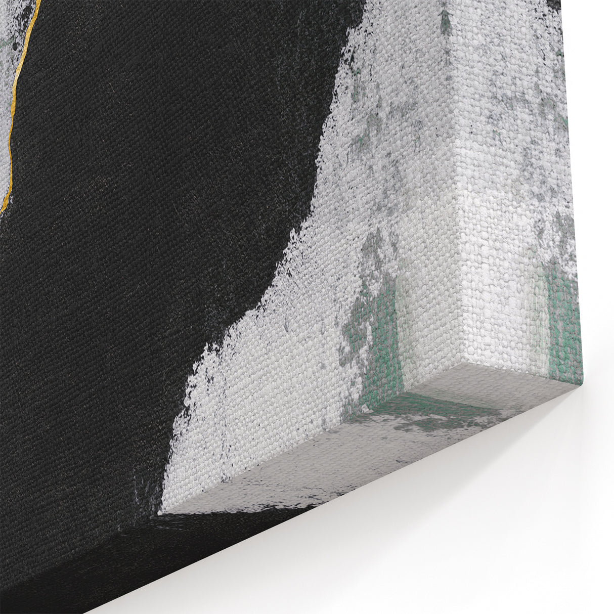 Dynamic Strokes and Lines Abstract Art with Black, White, and Gold Accents