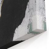 Dynamic Strokes and Lines Abstract Art with Black, White, and Gold Accents