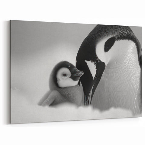 Elegant Penguin Art Print - Black & White Penguin Wall Decor for Home