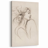 Elegant Minimalist Sketch Art | Modern Black and White Canvas Decor