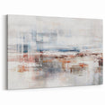 Soft Abstract Strokes Art with Muted Reds, Blues, and Earthy Tones