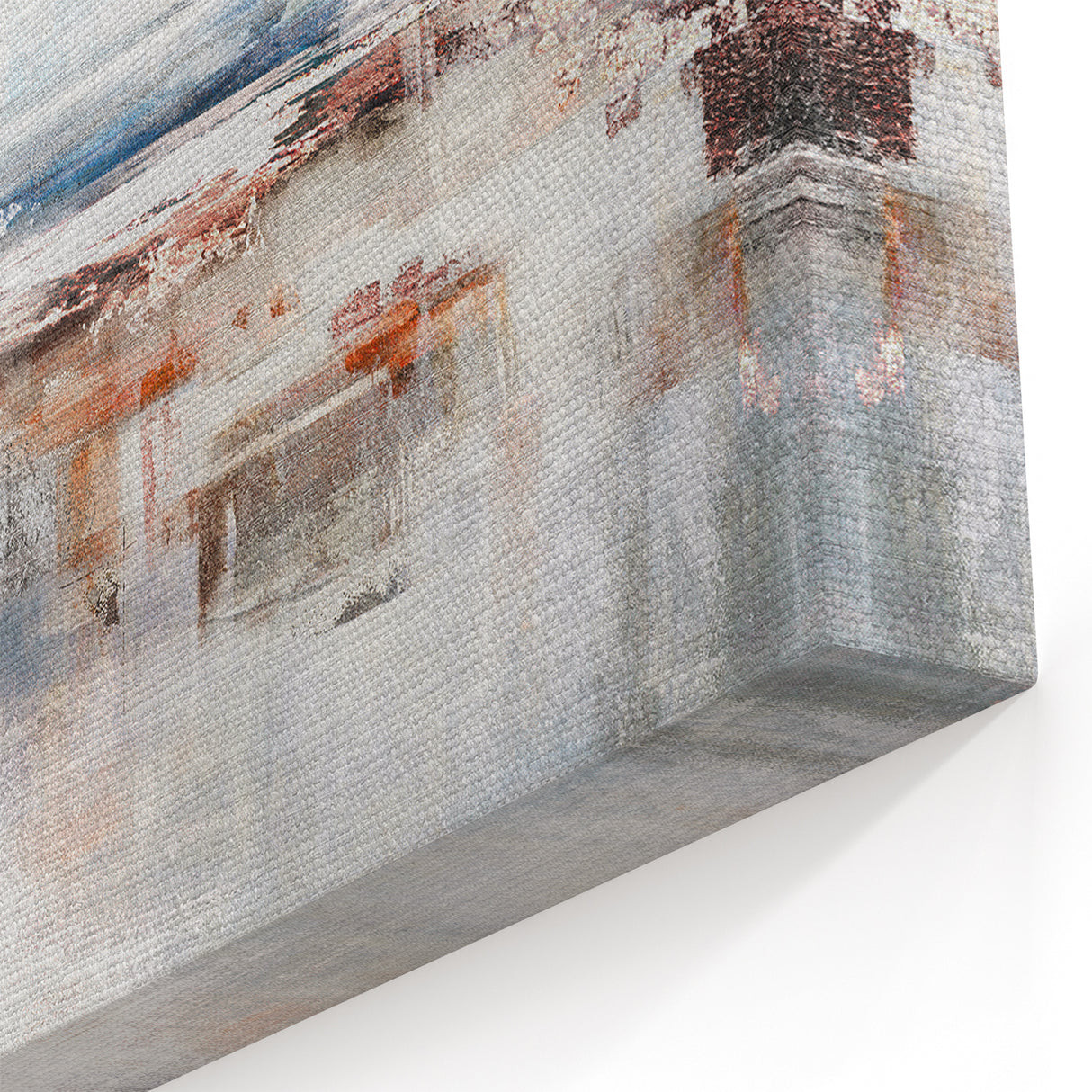 Soft Abstract Strokes Art with Muted Reds, Blues, and Earthy Tones